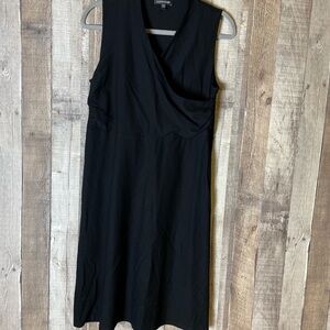 Eileen Fisher Black Faux Wrap Dress